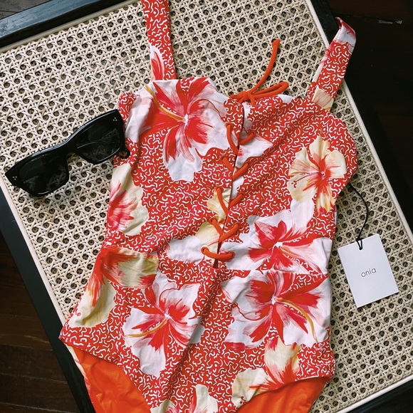 Anthropologie Other - ONIA Raquel Hibiscus One-piece Swimsuit